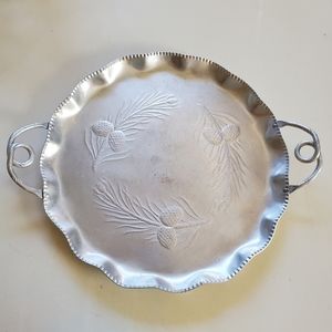 Vintage Meat Platter w/Round Scalloped Rim Perfect for Thanksgiving & Holidays